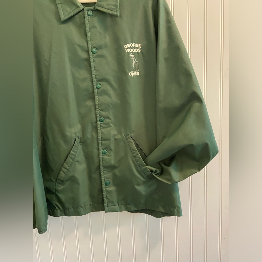 Vintage Birdie Green Coach Jacket Windbreaker Snap George Woods Open Golf XXL - Picture 3 of 10